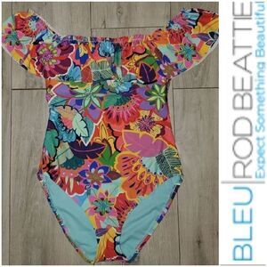 BLEU ROD BEATTIE MAKE IT POP Off the Shoulder RUFFLE SZ 6 swimsuit